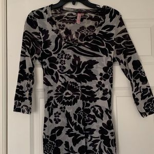 Sweet Pea Sheer Grey and Black Top